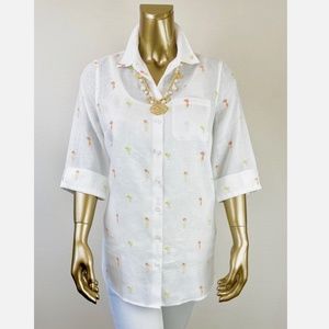 CLOSING SALE - HICO'S $109 NWT SIZE-2 NO-IRON 100% LINEN SHIRT (L)